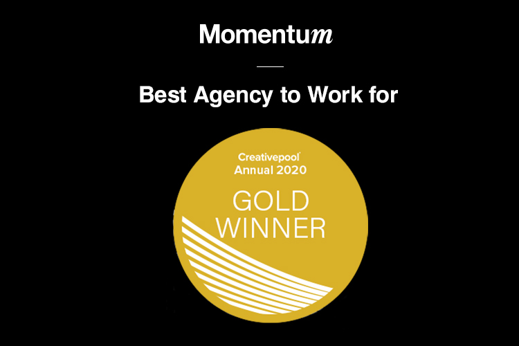 Momentum UK Receives Gold Award at the Creativepool Annual Awards 2020 for Best Agency to Work For