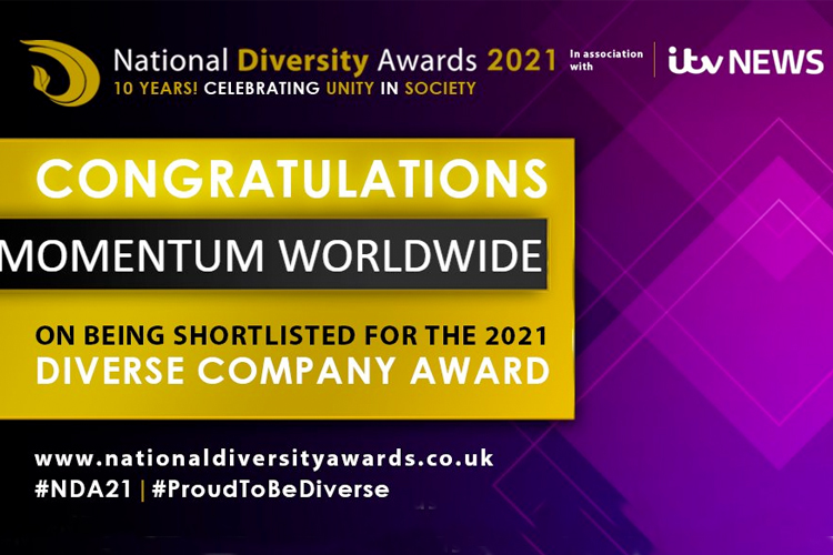 NATIONAL DIVERSITY AWARDS: MOMENTUM UK SHORTLISTED